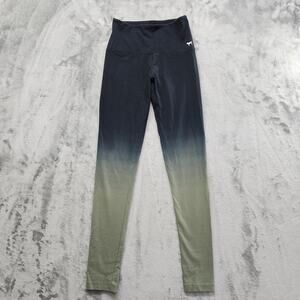 PINK Victoria's Secret Leggings Size XS Black Green Ombre High Waist Spell Out